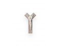 CR FR/129 CROCE Y IN LEGNO cm 9,5x17 CIRCA CON CRISTO IN RESINA FINITURA BIANCO