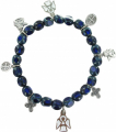 RD FA/005 BRACCIALETTO CON CIONDOLI REALIZZATO IN VETRO SFACCETTATO BLU