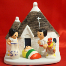 PR SP/064 PRESEPE ETNICO PERUVIANO PUGLIA cm 8x6x8 H CIRCA